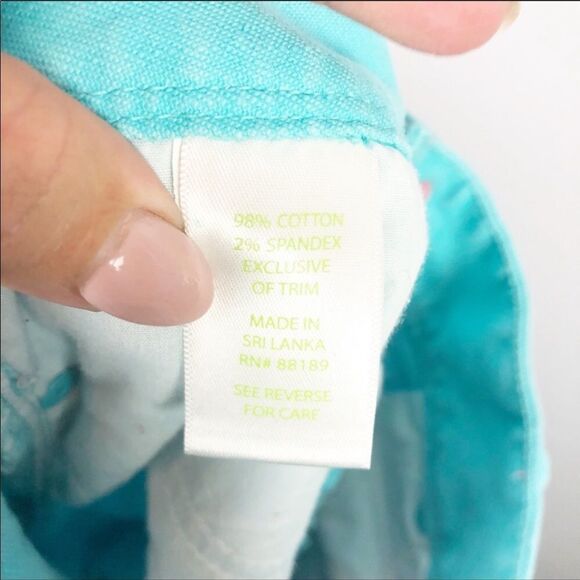 LILLY PULITZER | Polka Dot Worth Skinny Zip Jeans Turquoise White Women’s Size 0 - Picture 10 of 11